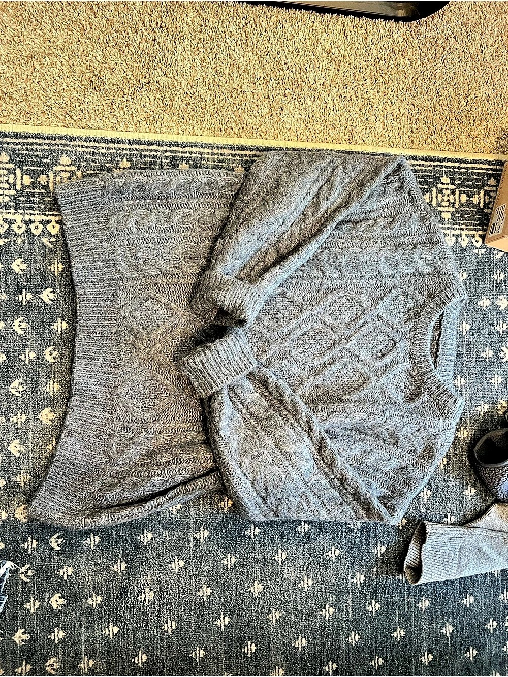 Daily Drills Cable Knit Sweater Gray